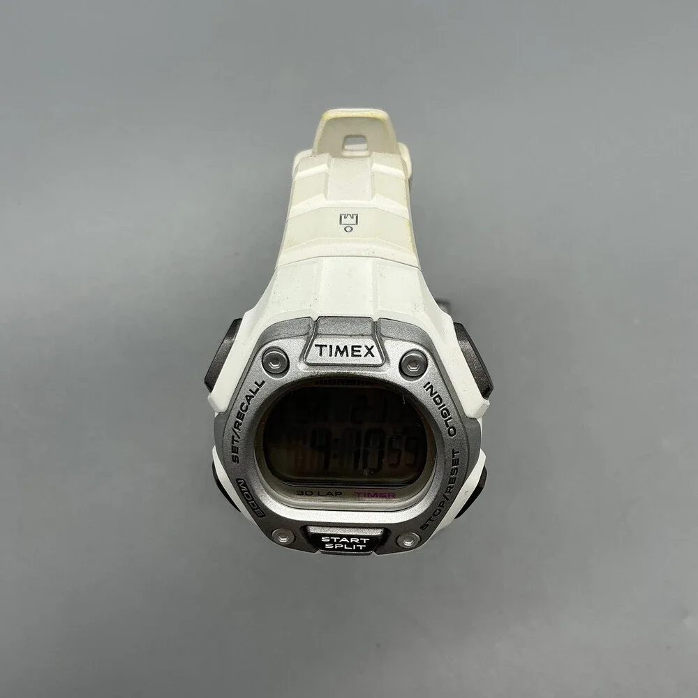 Timex Ironman 30 Lap Womens Watch 32mm Digital White Resin Indiglo New Battery